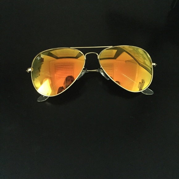 red/yellow reflective Ray bans