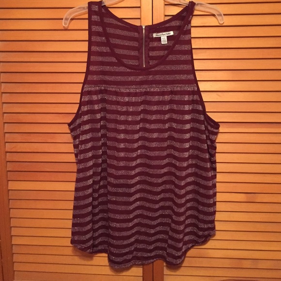 Maroon and silver sparkle American Eagle tank top