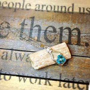 Blue Bottle Crystal Necklace
