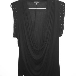 Express cowl neck rocker style top! W/ stud detail