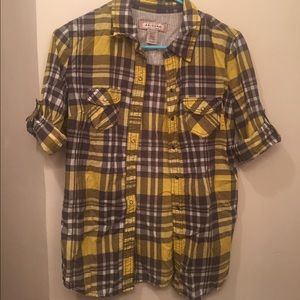 Arizona Plaid Yellow Button Down