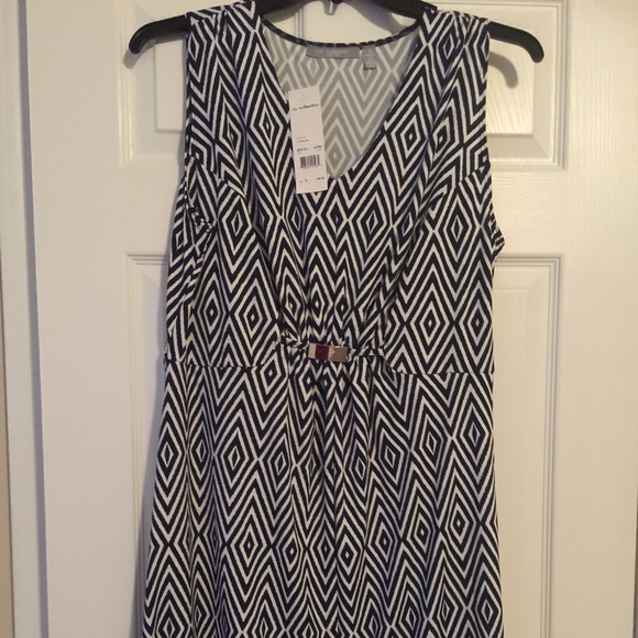 Navy and white dress