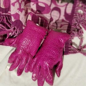 Coach Signature driving gloves & scarf