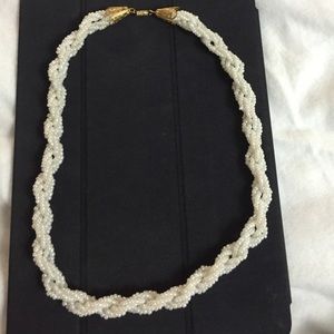 White bead necklace