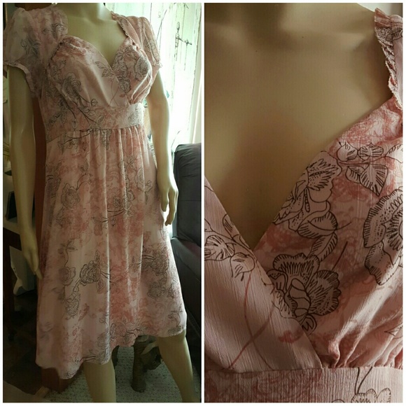 Apt 9 new w tags peach chiffon dress knee length - Picture 1 of 4