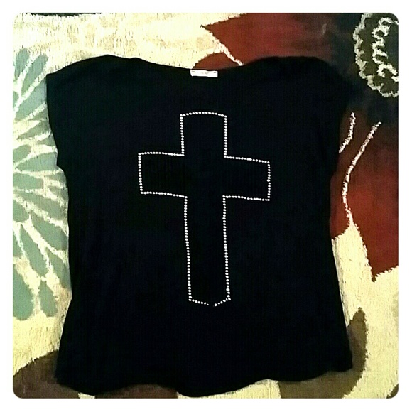 Sexy black cross shirt