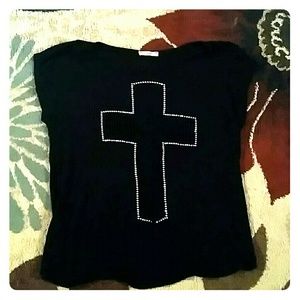 Sexy black cross shirt