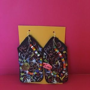 100%Leather earrings