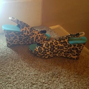 Animal print wedges