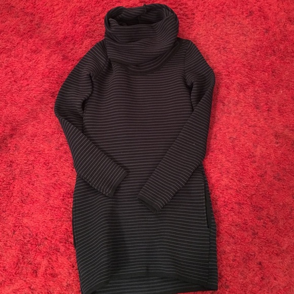 Cowl Neck Striped Dress w/ Cutout Back
