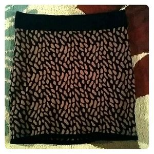Tan and Black Mini Skirt