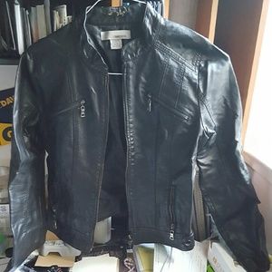 Black leather jacket