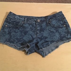 Floral Denim Shorts