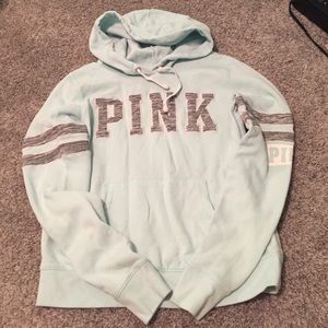 PINK light blue pullover sweatshirt