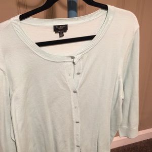 Sweet Talbots sea foam green cardigan