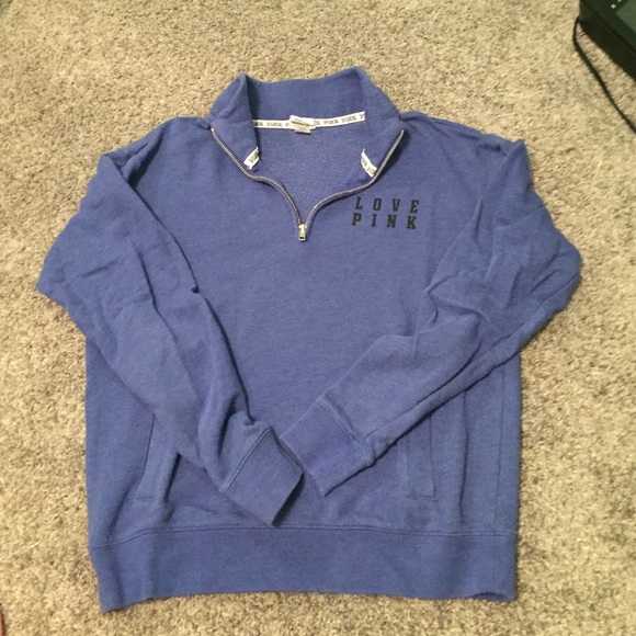Royal blue PINK quarter zip with front pocket