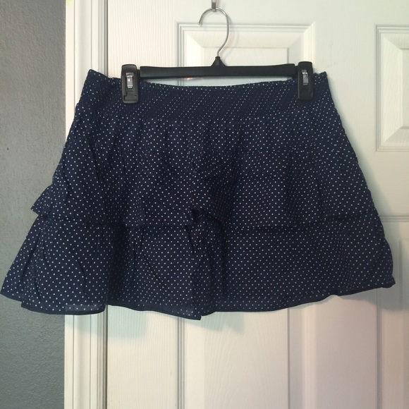 SALE • Navy & White Polka Dot Mini Skirt