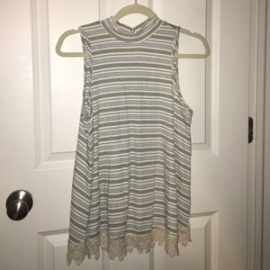 Green and Cream Halter Top from Alter'd State