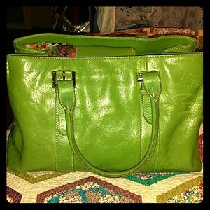 Preston & York Green Satchel purse genuine leather