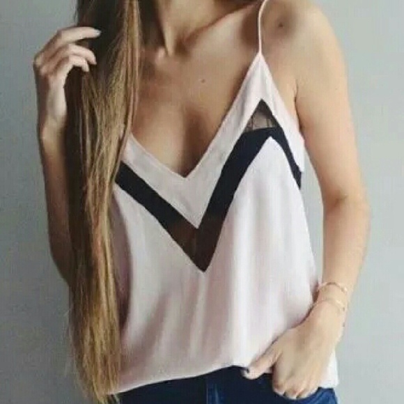 Cute Top with Mesh Insert - Picture 2 of 3