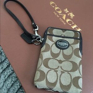 Coach signature phone/card wristlet