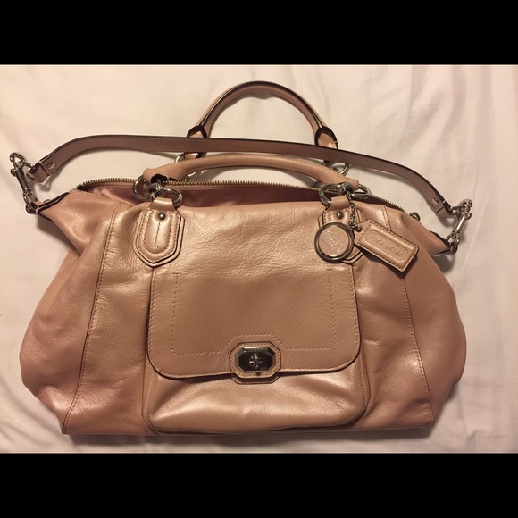 Shimmer pale pink coach purse
