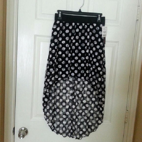 Polka dot high low skirt