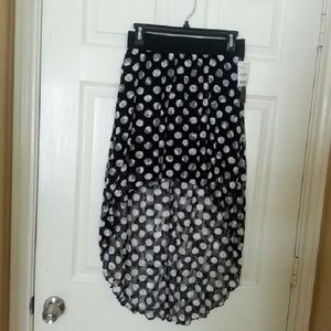 Polka dot high low skirt