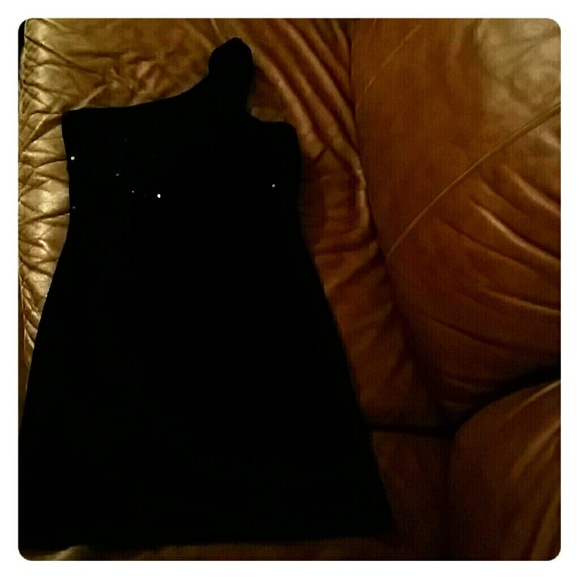 Black One Shoulder Cocktail Dress with Sequins
