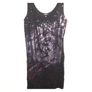 Express rose sequin graphic tank tunic!