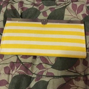 Yellow and white striped wallet