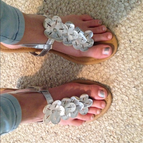 Cute silver wedge sandals