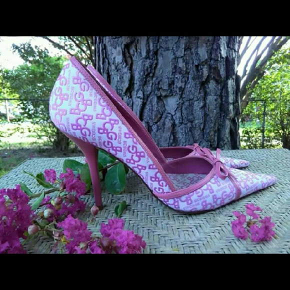 *SALE* BCBGirls Pink Logo Print?Heels Size 8