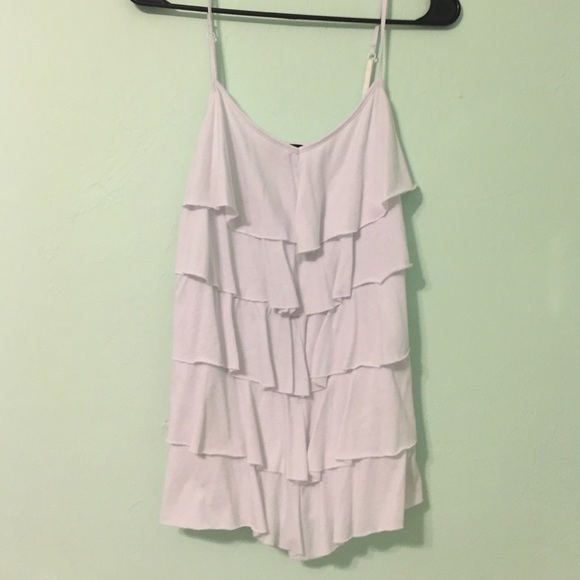 White ruffle tank top