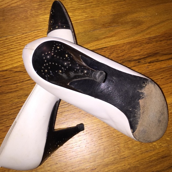 Cool VINTAGE Spectator Pumps Heels Black & White - Picture 2 of 4