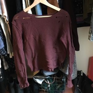 Maroon cropped sweater