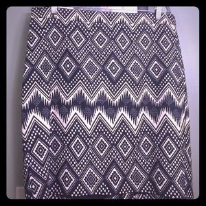 Beige and Black Tribal Pencil Skirt - J Crew
