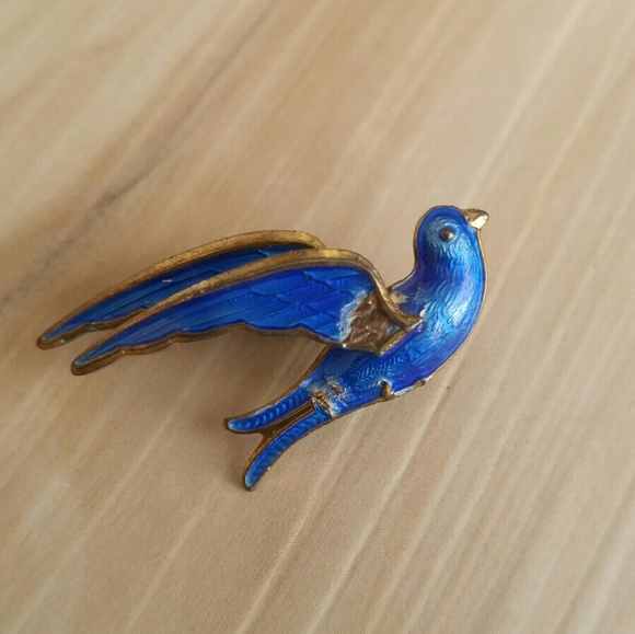 Vintage Jewelry - VTG Bluebird brooch 925 silver Bernard Meldahl