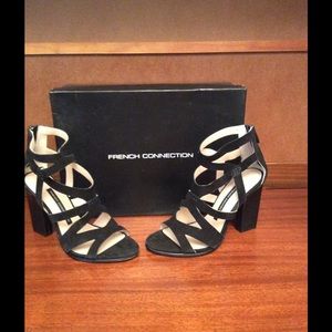 French Connection Black Heel Sandals