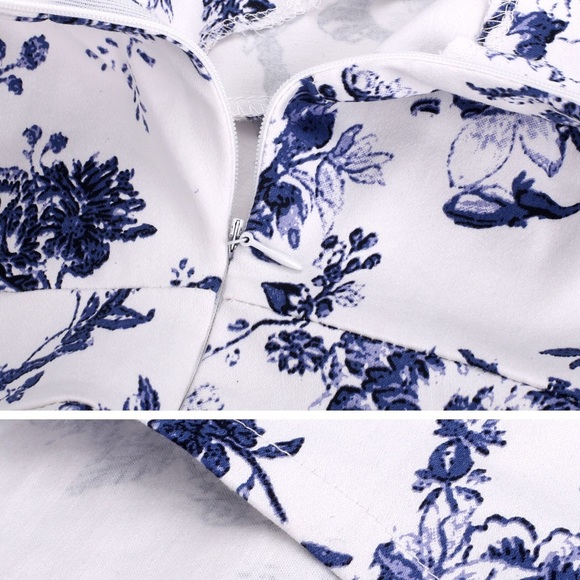 Blue and white strapless dress - Picture 3 of 6