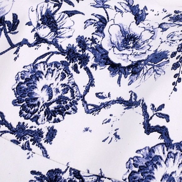 Blue and white strapless dress - Picture 4 of 6