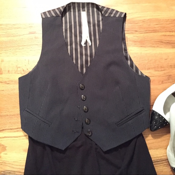 Versatile BAILEY 44 Black & Pinstripe Dress