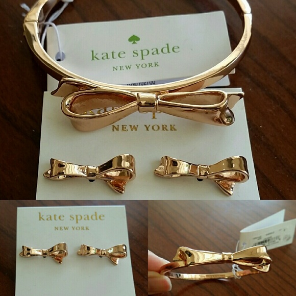 💕NWT Kate Spade Bangle & Earrings Set(RoseGold)