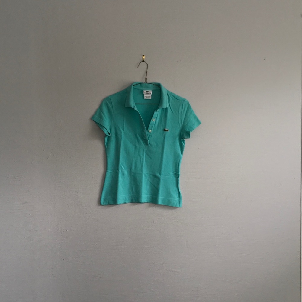 Turquoise Lacoste polo, standard fit