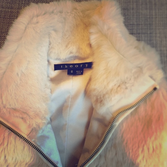 Theory 100% rabbit fur vest.