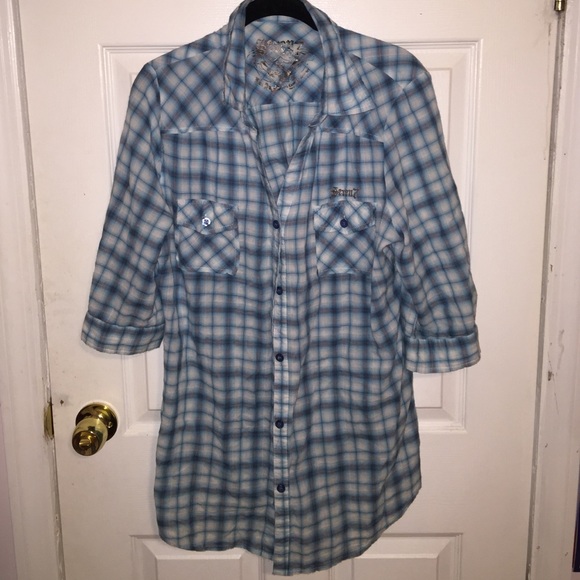 Seven7 Plaid button shirt