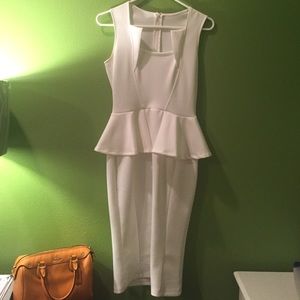 White peplum dress