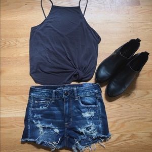 High Waisted Dark Wash Denim Shorts ✨