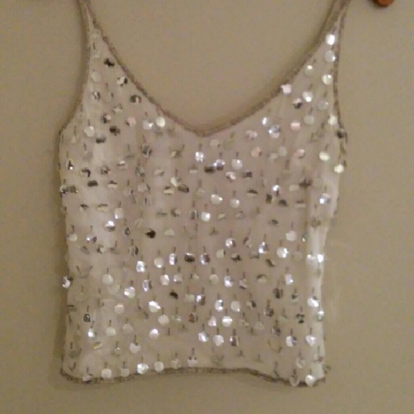 Emma Black Sequin Silk Camisole