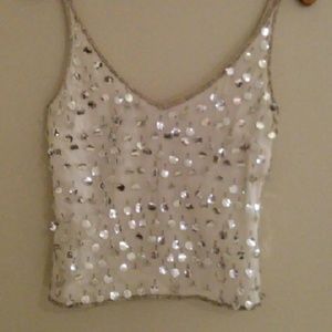 Emma Black Sequin Silk Camisole